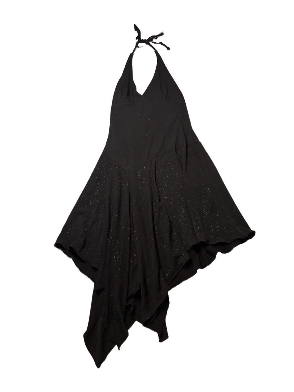 Vintage Y2k City Triangles Halter Dress M Fairy Whimsigoth Black Sparkly
